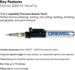 Antorcha versátil de Butano con punta de precisión DREMEL9